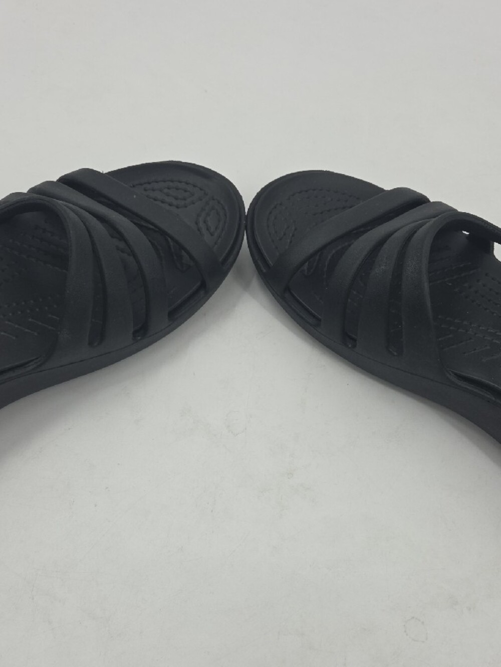 Black CROCS Strappy Slide Sandals - Picture 9 of 16
